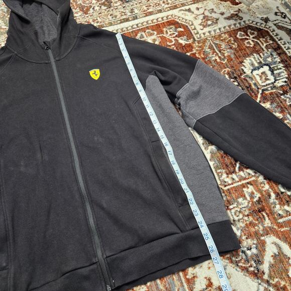 Puma x Ferrari Scuderia Sweatshirt Hoodie Jacket Zip Up Black Gray Size XL - Picture 3 of 14